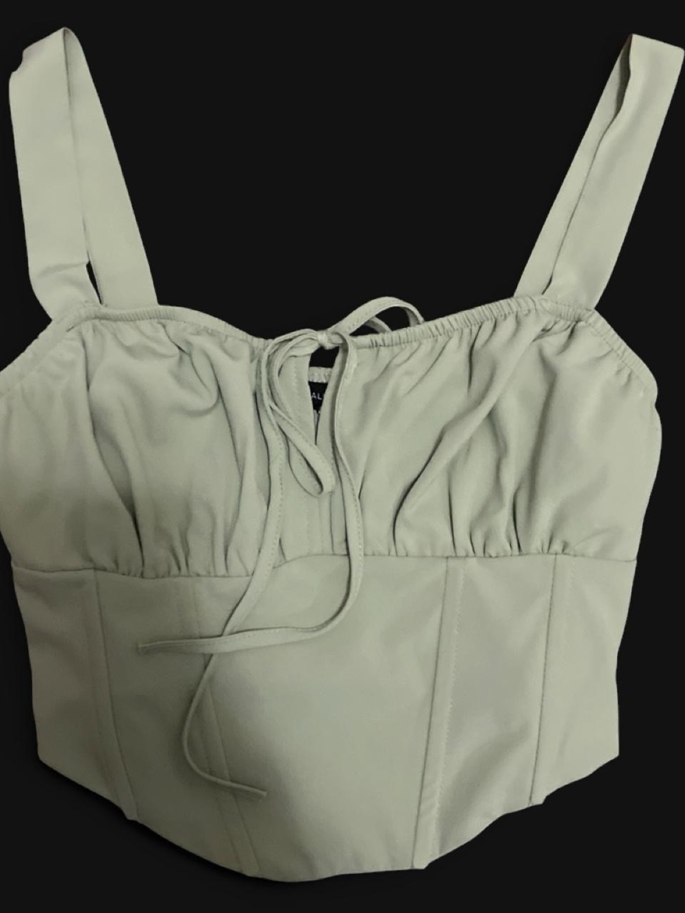 Light Sage corset top with tie front